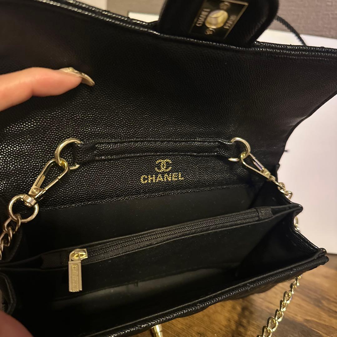 CHANEL チェーンウォレット ショルダー 黒 ノベルティ