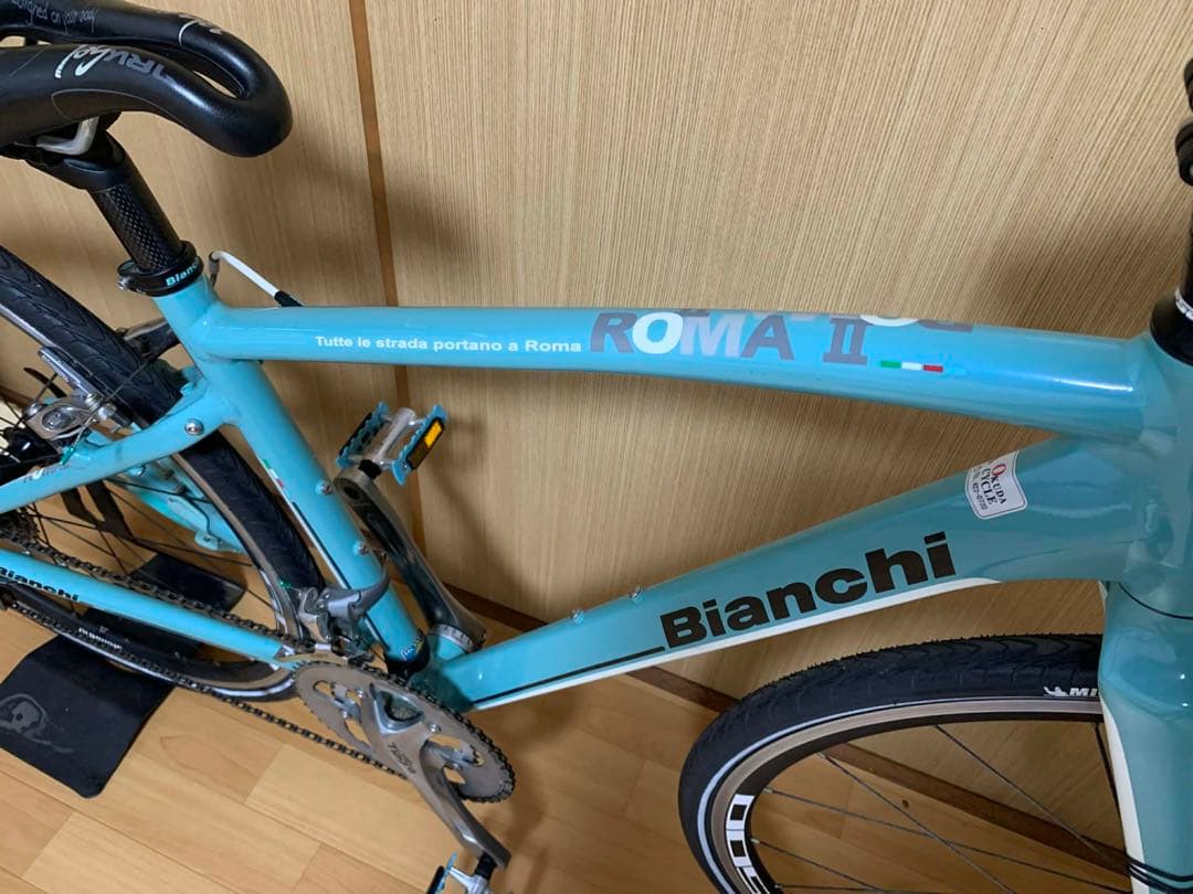 タコ　美品Bianchi ROMA II 水色 クロスバイク2x10s