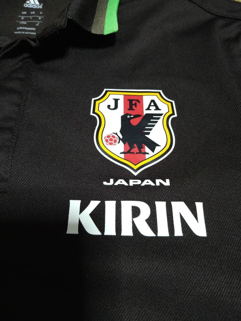【中古美品】adidas サッカー日本代表 ポロシャツ M ダークブラウン