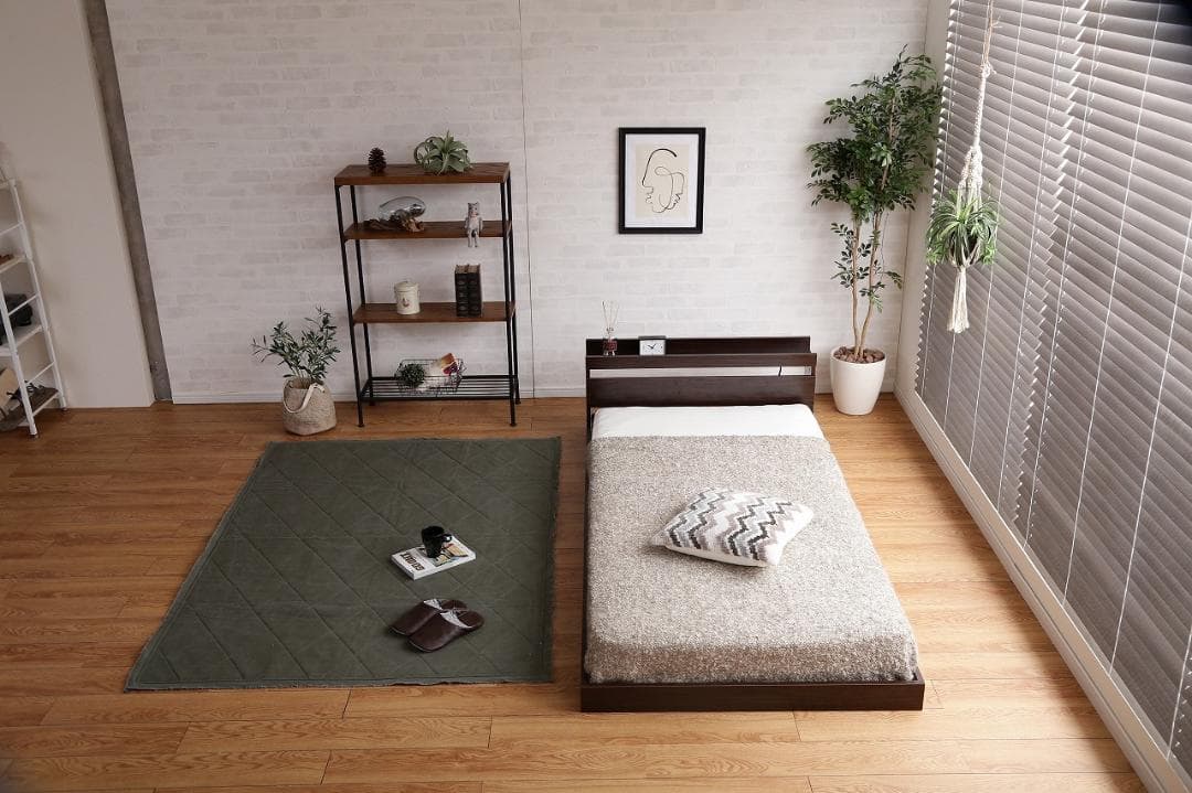 【新品・送料無料】【セミダブル】Coroa フロアベッド（マットレス付き）