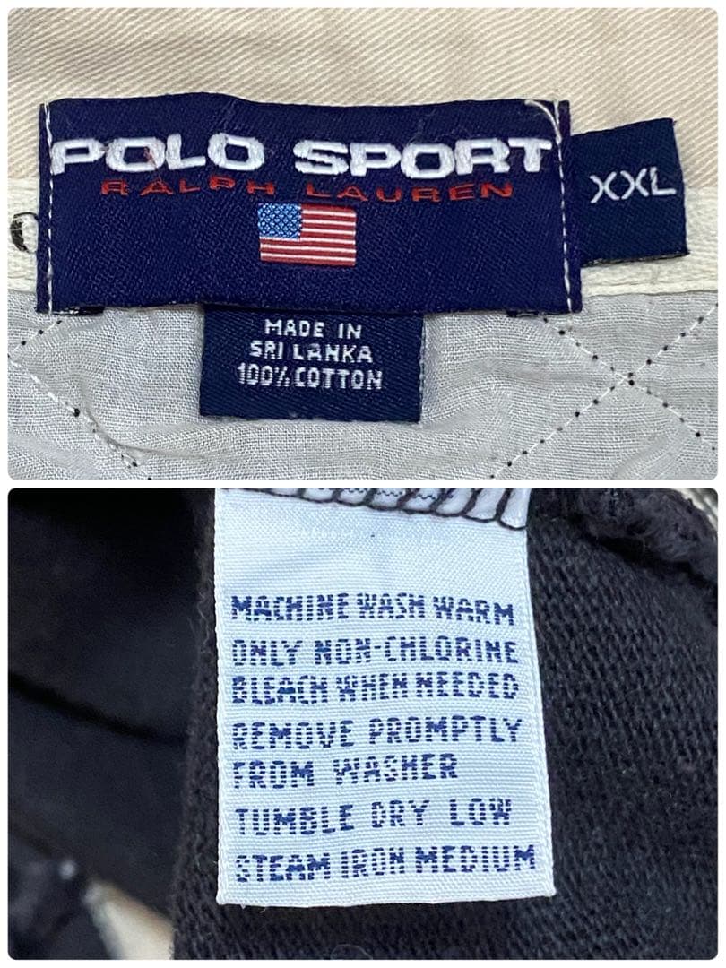 POLO SPORT ラルフローレン ラガーシャツ 黒白 ボーダー XXL