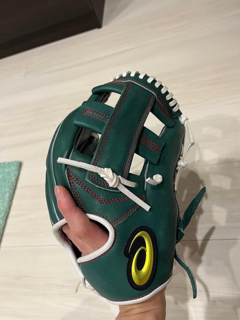アシックス 軟式グローブ グリーン 右投げ用