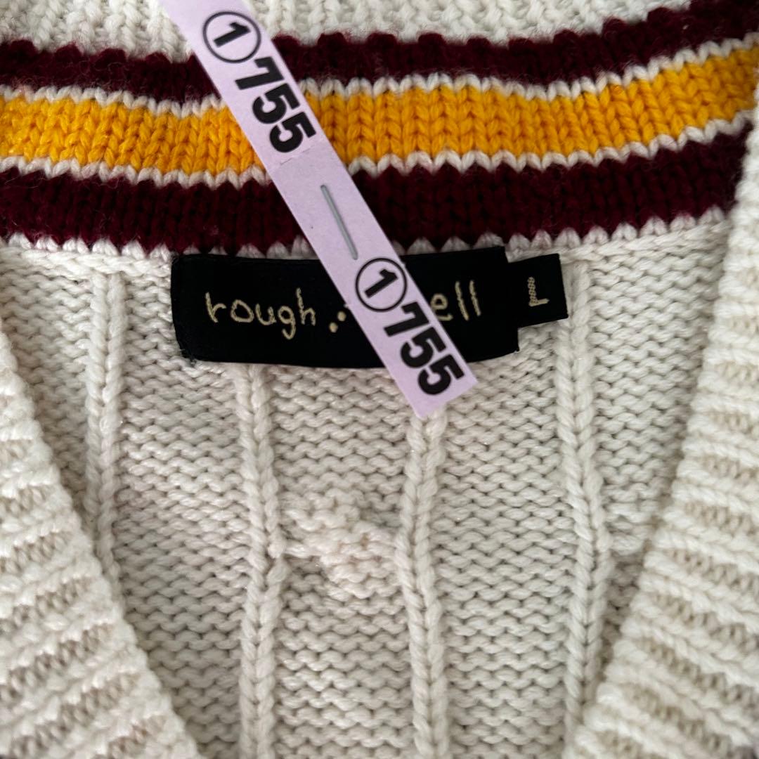 ROUGH&SWELL ニット　ベスト　ウール混Vネック