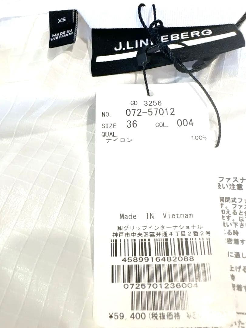 ジェイリンドバーグ　ゴルフレインウェア　レインコート　レディース　ワンピース　白