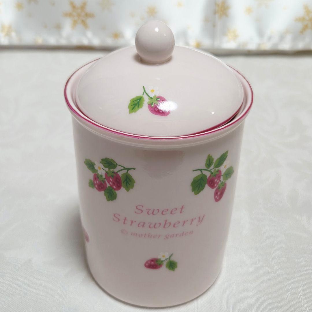 マザーガーデン　いちご　小物入れ　箱　陶器　キャニスター　廃盤　平成レトロ