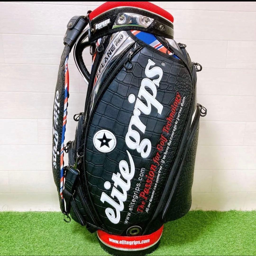 値下★美品限定品★お洒落カッコいいelite grips キャディバッグ10.5