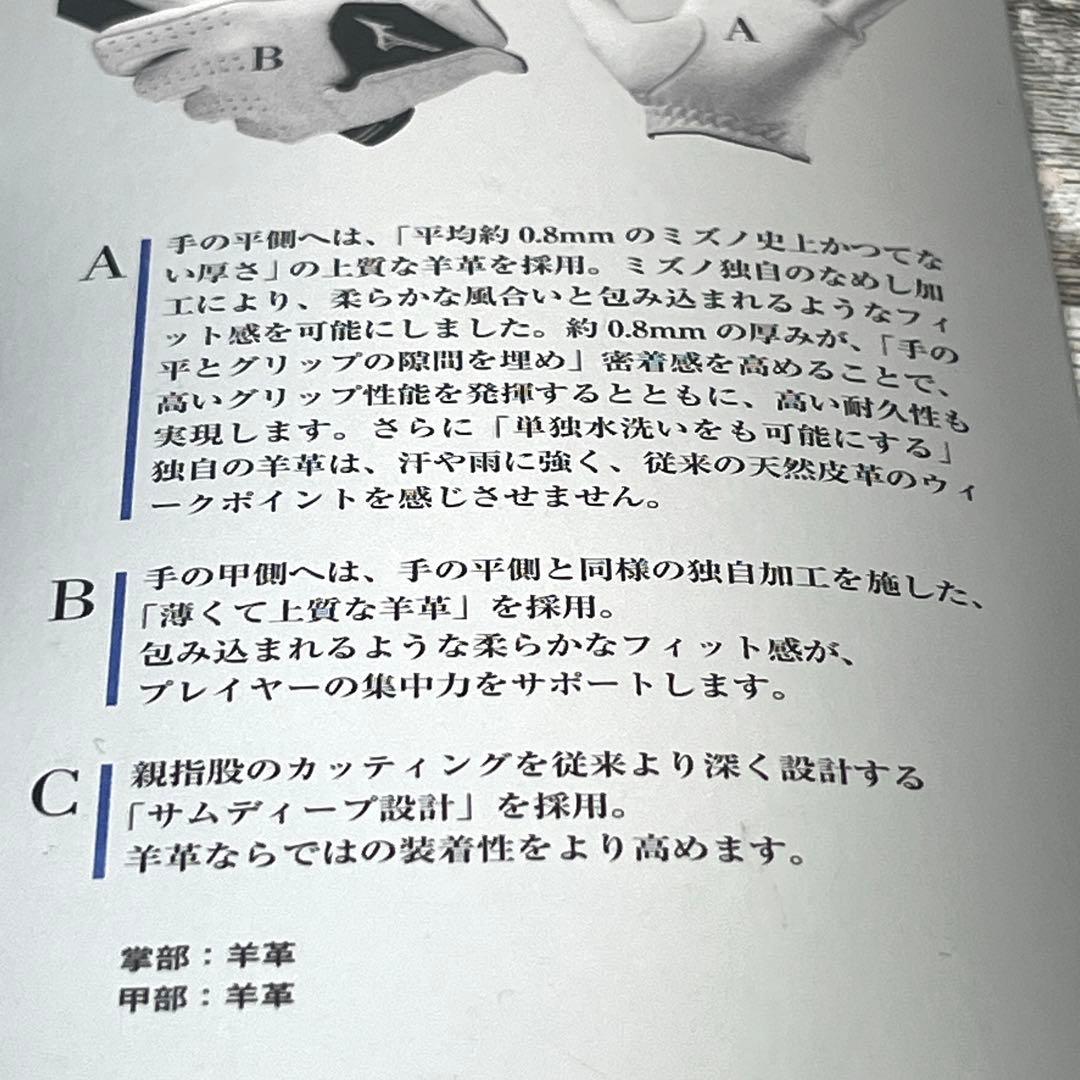 MIZUNO(ミズノ) ゴルフグローブ 強革0.8(キョウカク) 23cm