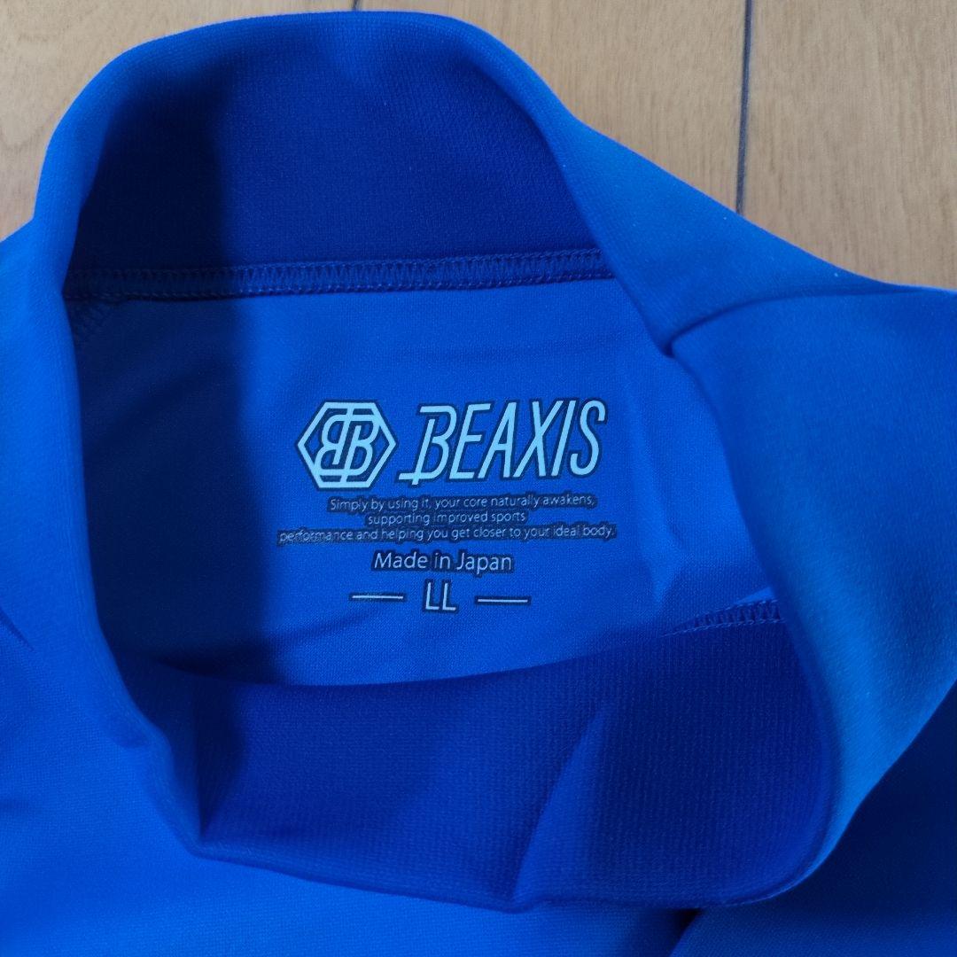 BEAXIS サックスブルー LLサイズ ラウンドネックTシャツ