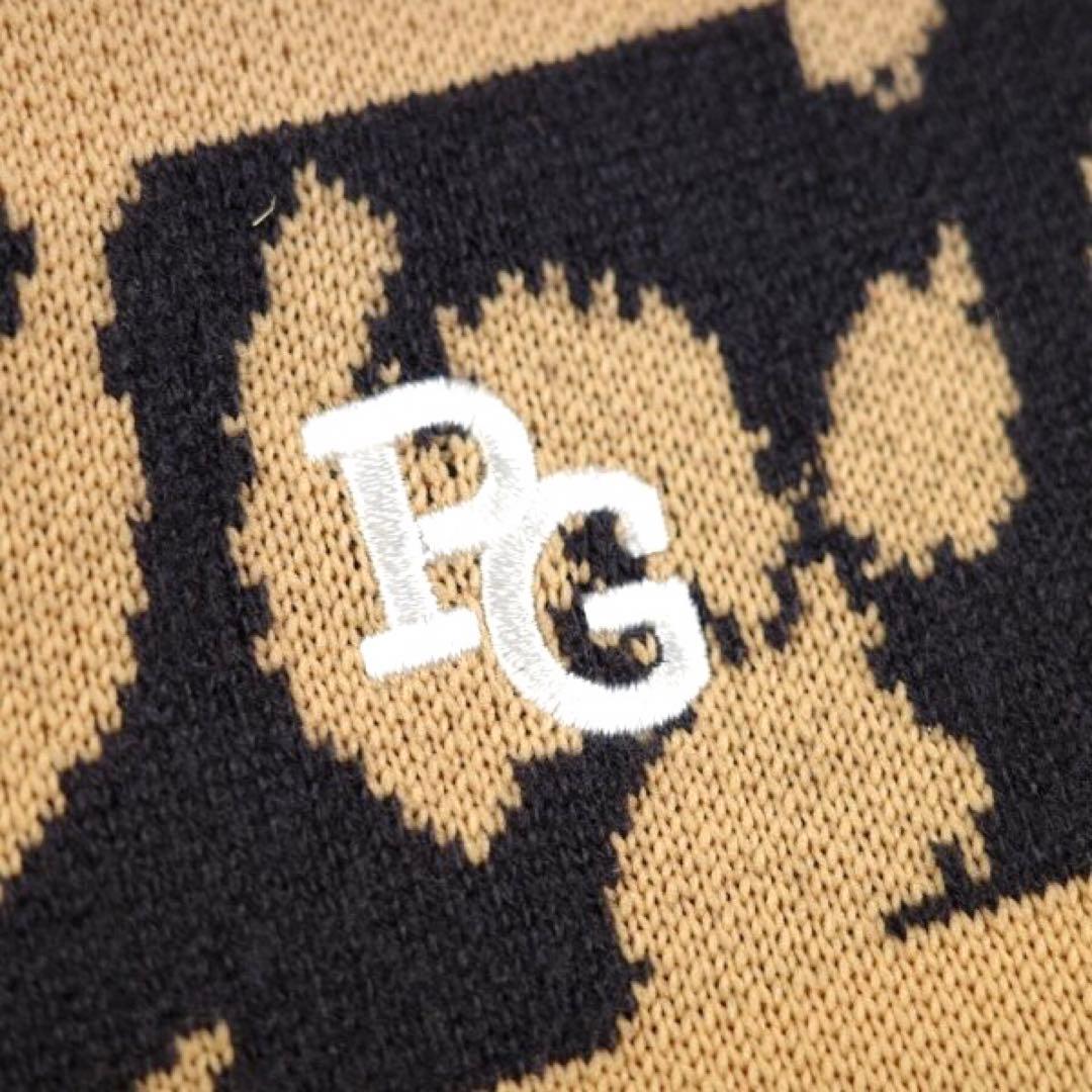 【PEARLY GATES】メンズ レオパード柄クルーネックニット プルオーバー