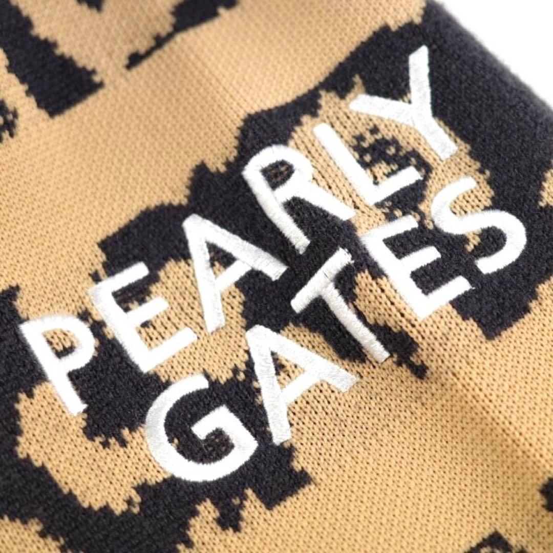 【PEARLY GATES】メンズ レオパード柄クルーネックニット プルオーバー