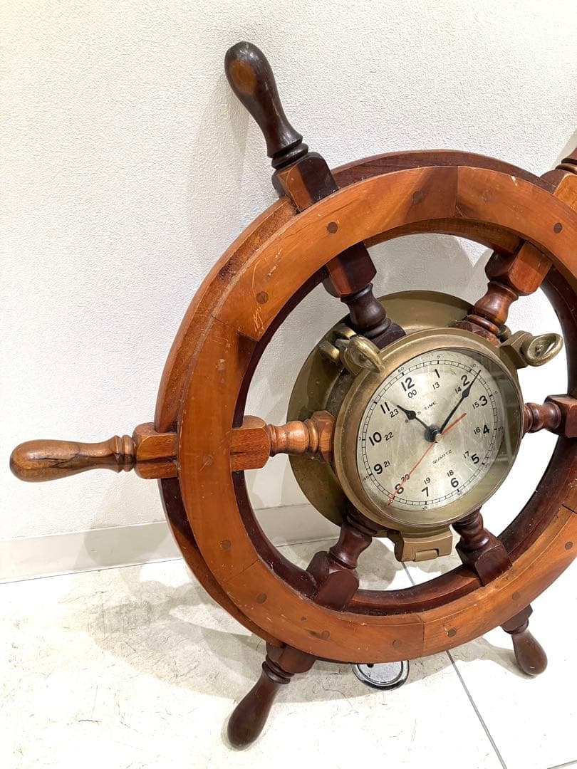 【ジャンク品】SHIPS TIME 船舵 置時計