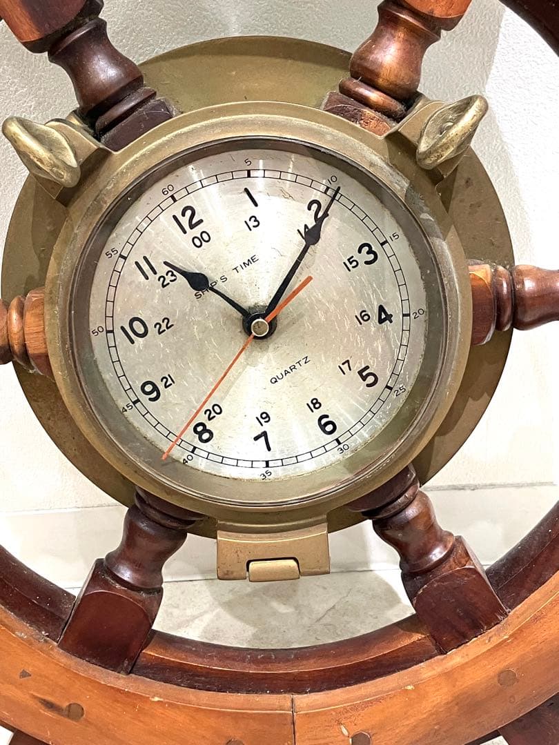 【ジャンク品】SHIPS TIME 船舵 置時計