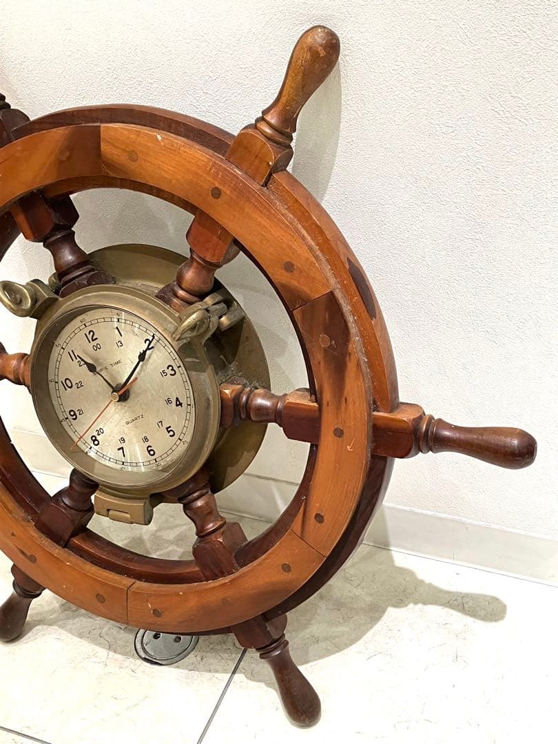 【ジャンク品】SHIPS TIME 船舵 置時計