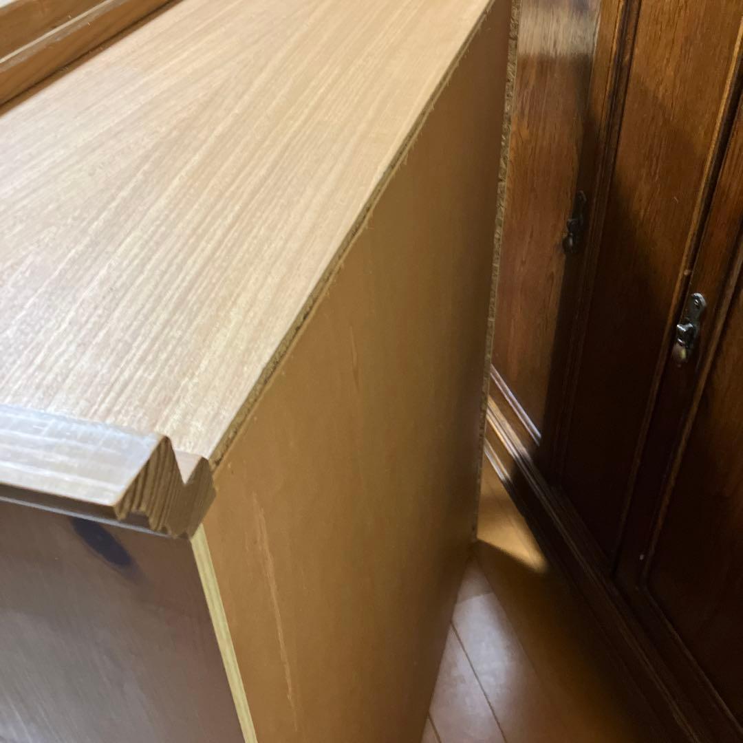 パイン　キャビネット　ガラス棚