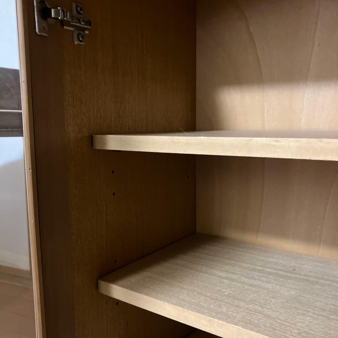 パイン　キャビネット　ガラス棚
