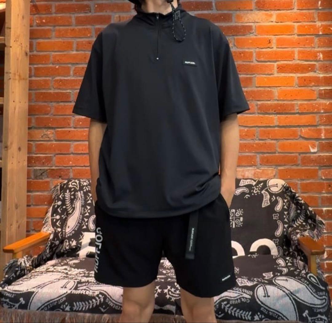 RUFFLOG モックネックシャツ＆ショートパンツセット　サイズL BLACK