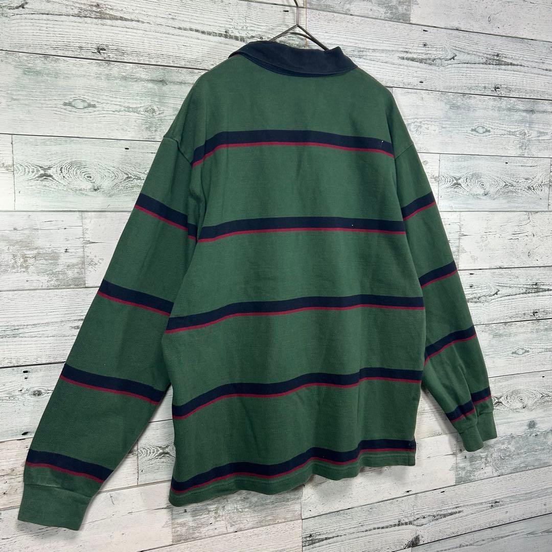 Canterbury カンタベリー 刺繍ロゴボーダー　ラガーシャツ ポロシャツ