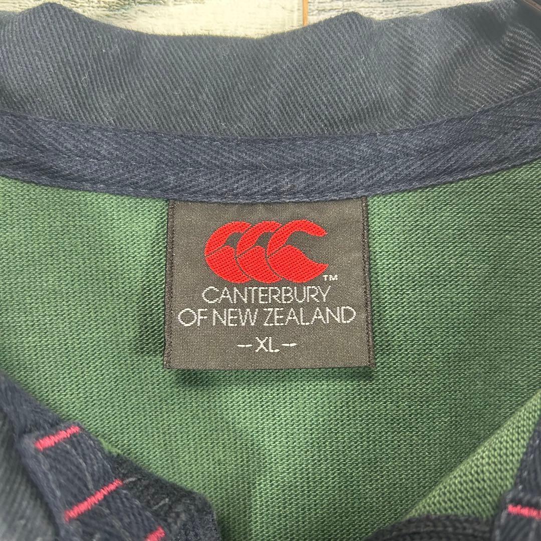 Canterbury カンタベリー 刺繍ロゴボーダー　ラガーシャツ ポロシャツ