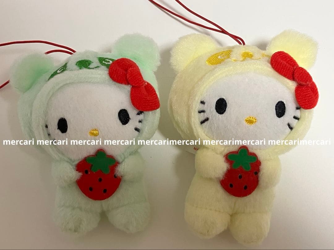 当時物 ハローキティ パンダ着ぐるみ ぬいぐるみ マスコット ストラップ