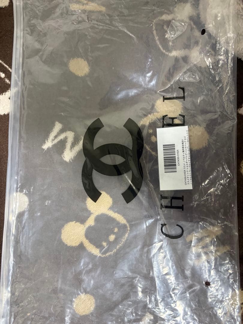 CHANEL ノベルティショルダーバッグ グレー パイル地 ココマーク 斜め掛け
