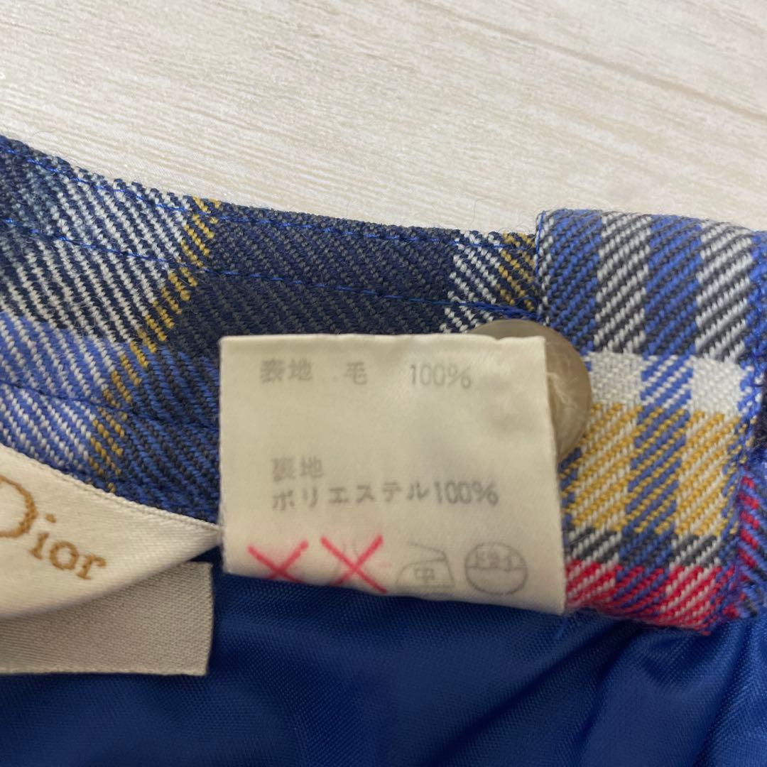 Christian Dior クリスチャンディオール チェック ウールパンツ S