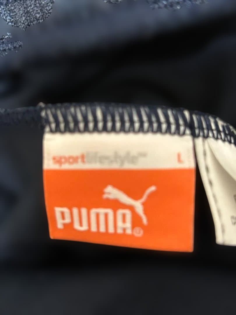 PUMA 　プーマ　ストライプジャージ ネイビー/イエロー Lサイズ