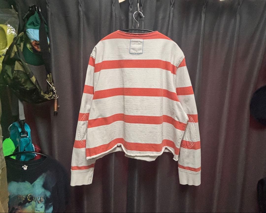 ウェア remake border rugby shirt XXL