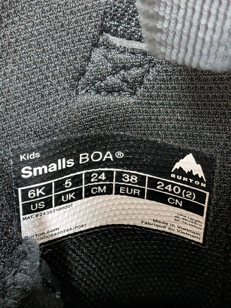 BURTON Smalls BOA 24cm キッズ スノーボードブーツ