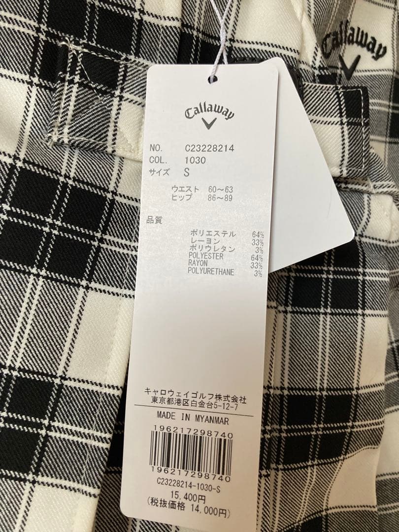 Callaway チェック柄プリーツスカート　 size S 新品未使用☆