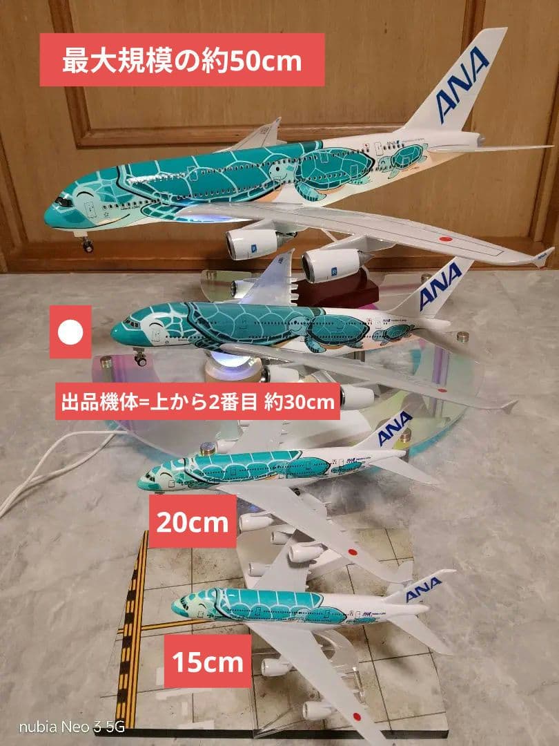 新型⑥エアバス a380 ✕ 3点セット／Flying Turtle 約30cm