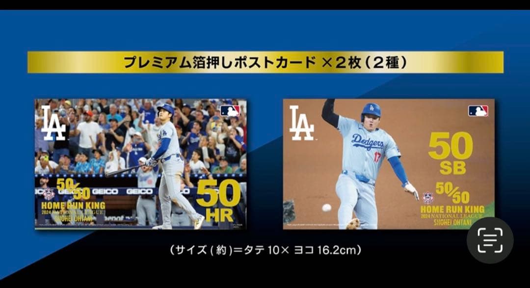 大谷翔平　プレミアムフレーム　切手セット 50-50 達成&2024NL.HR王