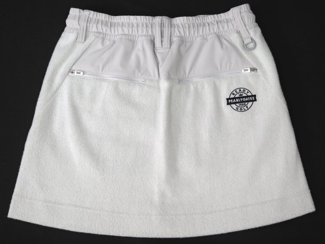 新品●パーリーゲイツ●撥水 防風　メッシュインレー起毛スカート　ライトグレー/M