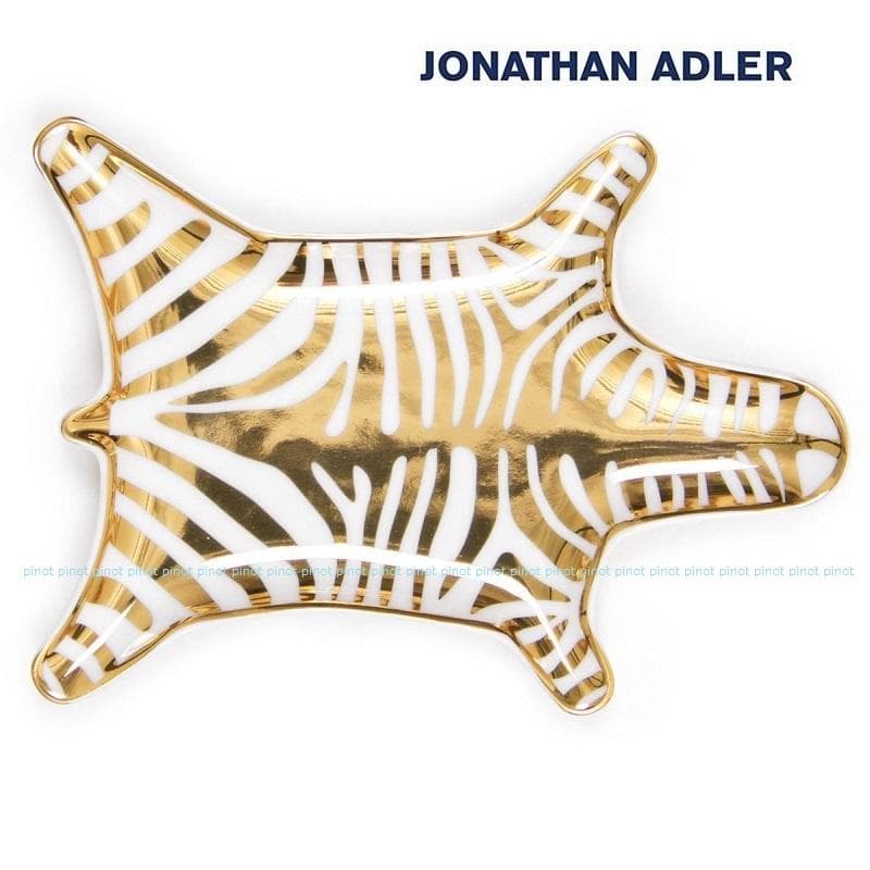 注目ブランド【新品】JONATHAN ADLER★おしゃれゼブラ柄トレイGOLD