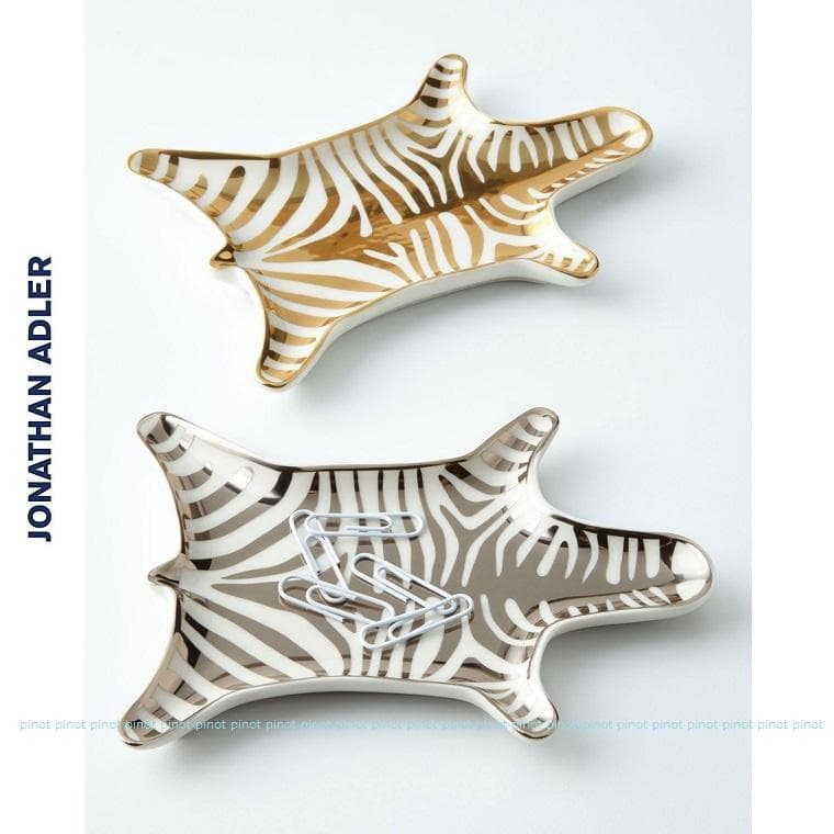 注目ブランド【新品】JONATHAN ADLER★おしゃれゼブラ柄トレイGOLD