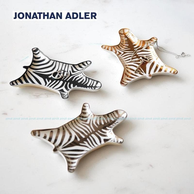 注目ブランド【新品】JONATHAN ADLER★おしゃれゼブラ柄トレイGOLD