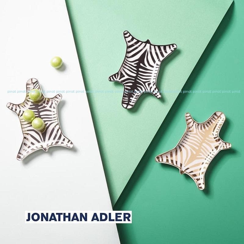注目ブランド【新品】JONATHAN ADLER★おしゃれゼブラ柄トレイGOLD