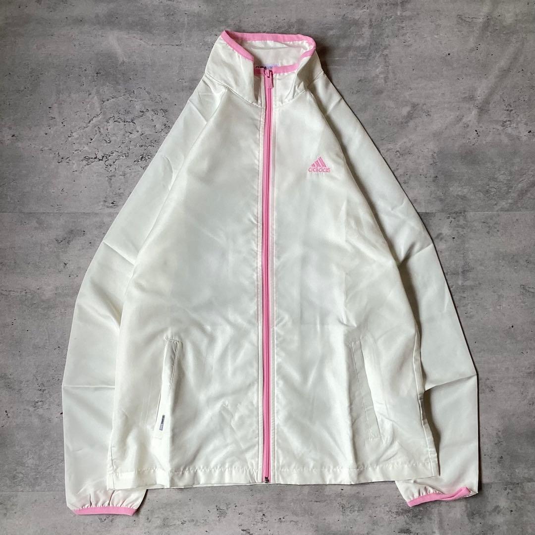 adidas アディダス　アウター　ジャージ　ホワイト　ピンク