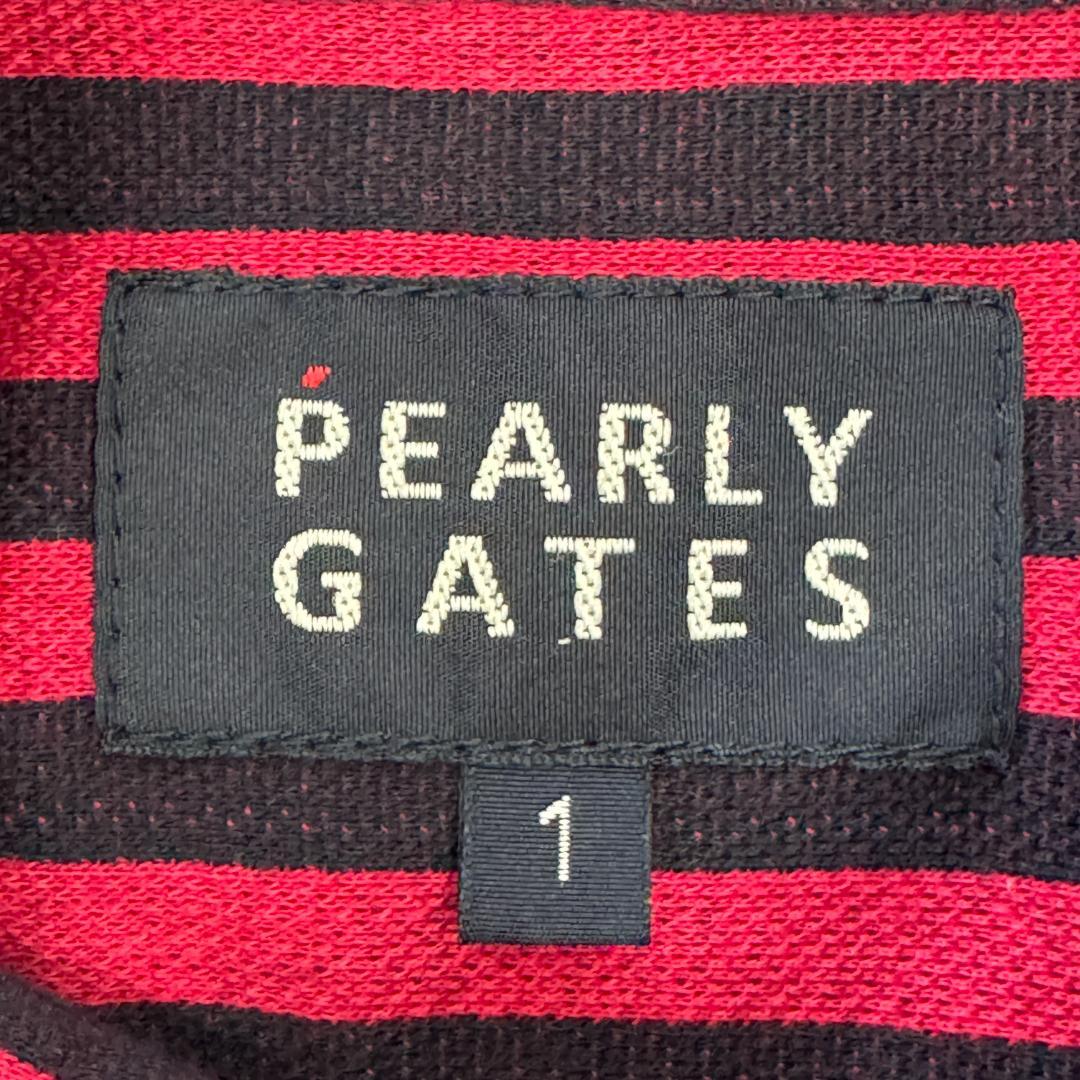 PEARLY GATES 赤黒ストライプシャツ サイズ1