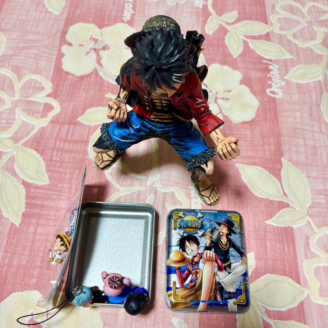 6点　ONEPIECE◆彩色王頂上決戦 ルフィ◆ストラップ・空缶・フィギュア