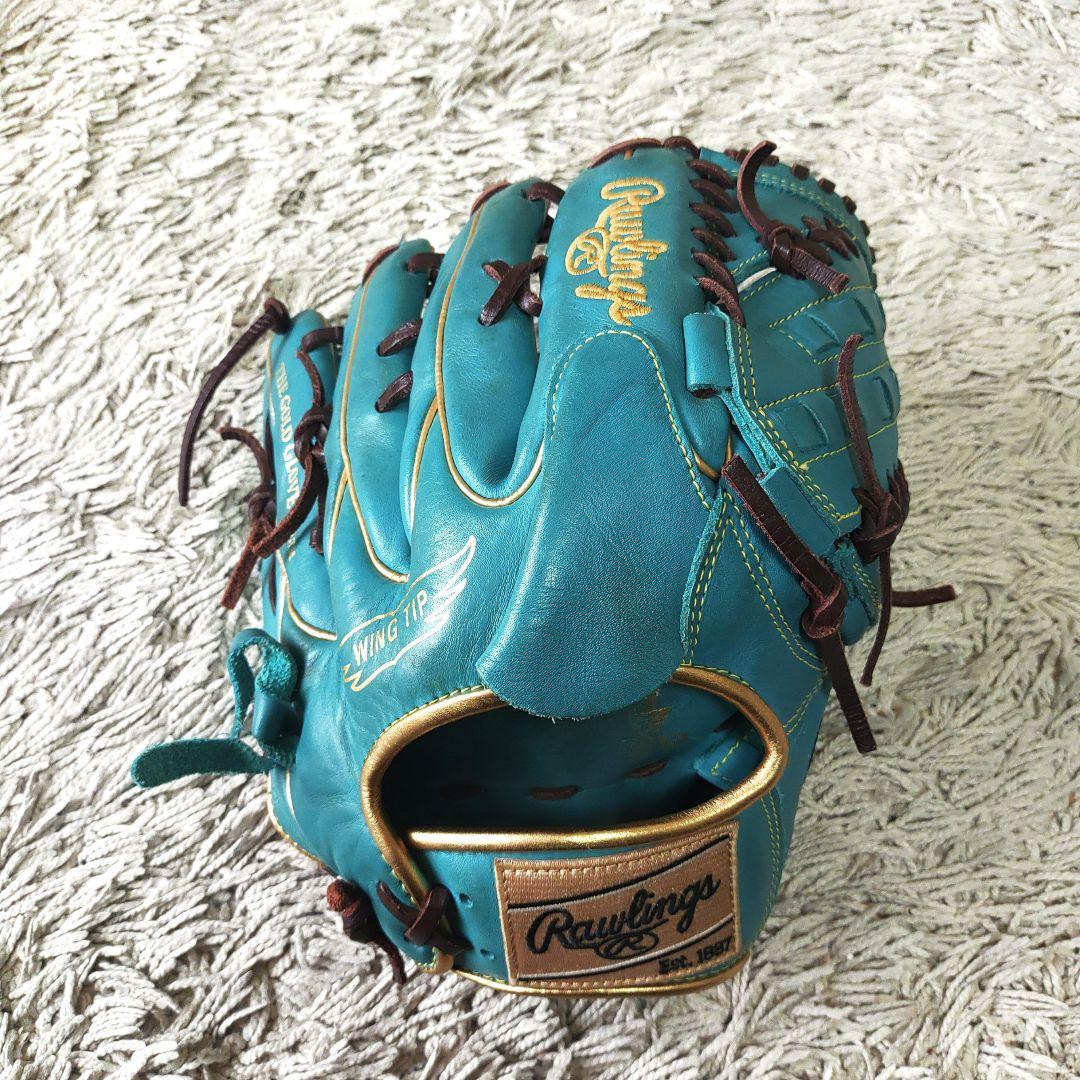 【良品・ターコイズ】Rawlings ローリングス 軟式野球　グローブ　投手用