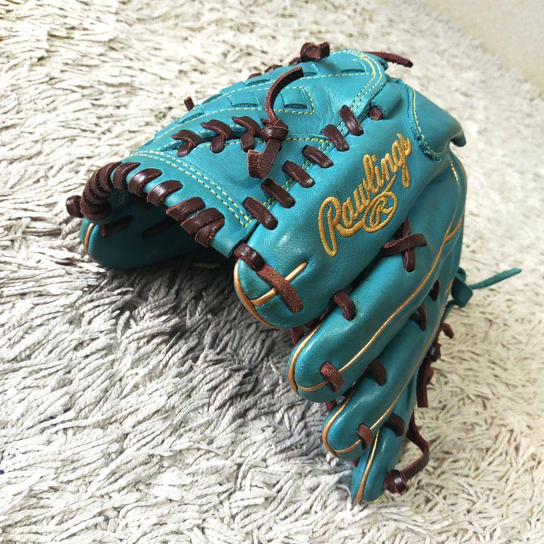【良品・ターコイズ】Rawlings ローリングス 軟式野球　グローブ　投手用