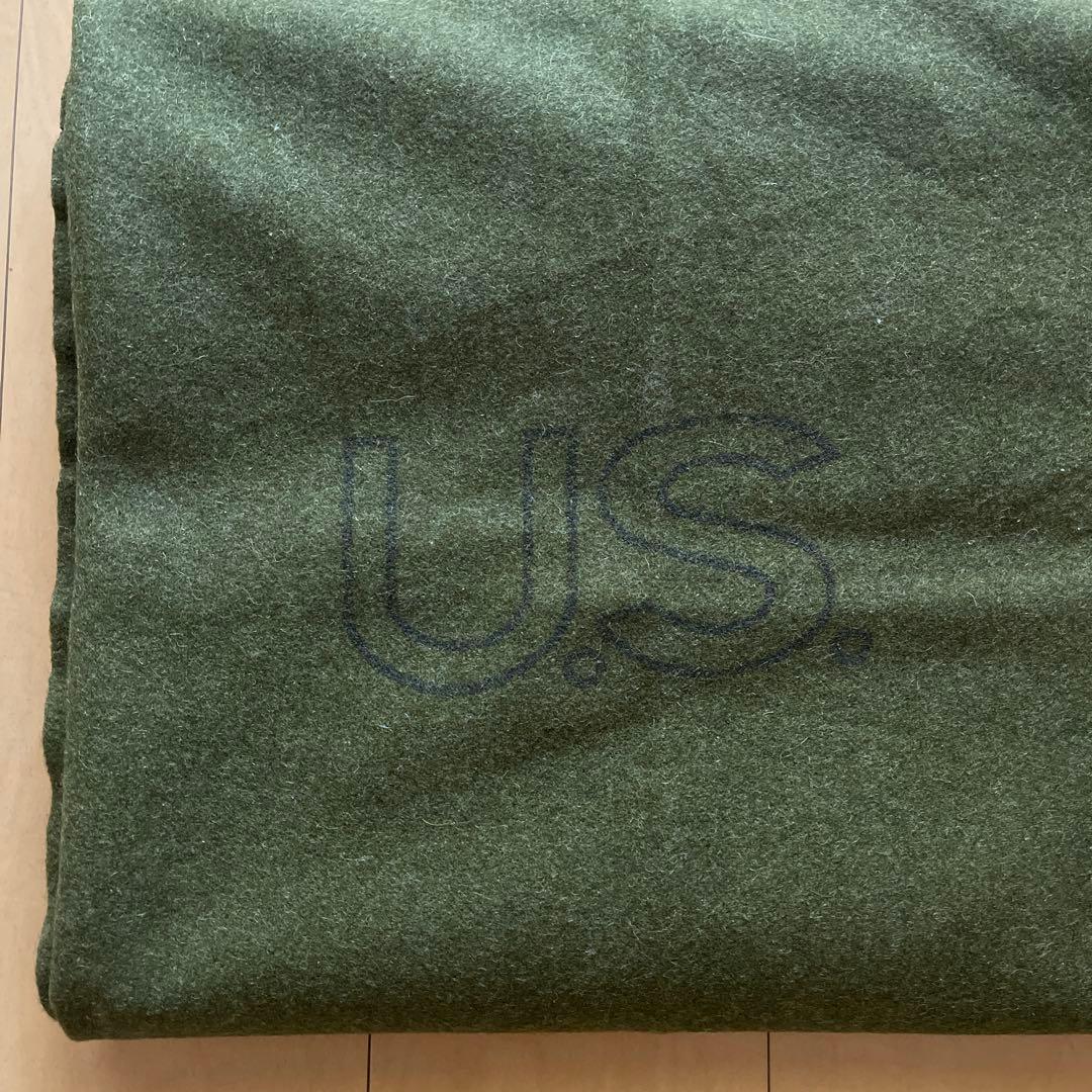 60's US ARMY ステンシル入り ウールブランケット　大判