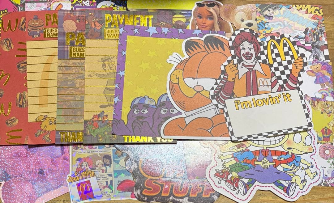 アメキャラ など 詰め込みセット シール メモ 平袋 など フード D系