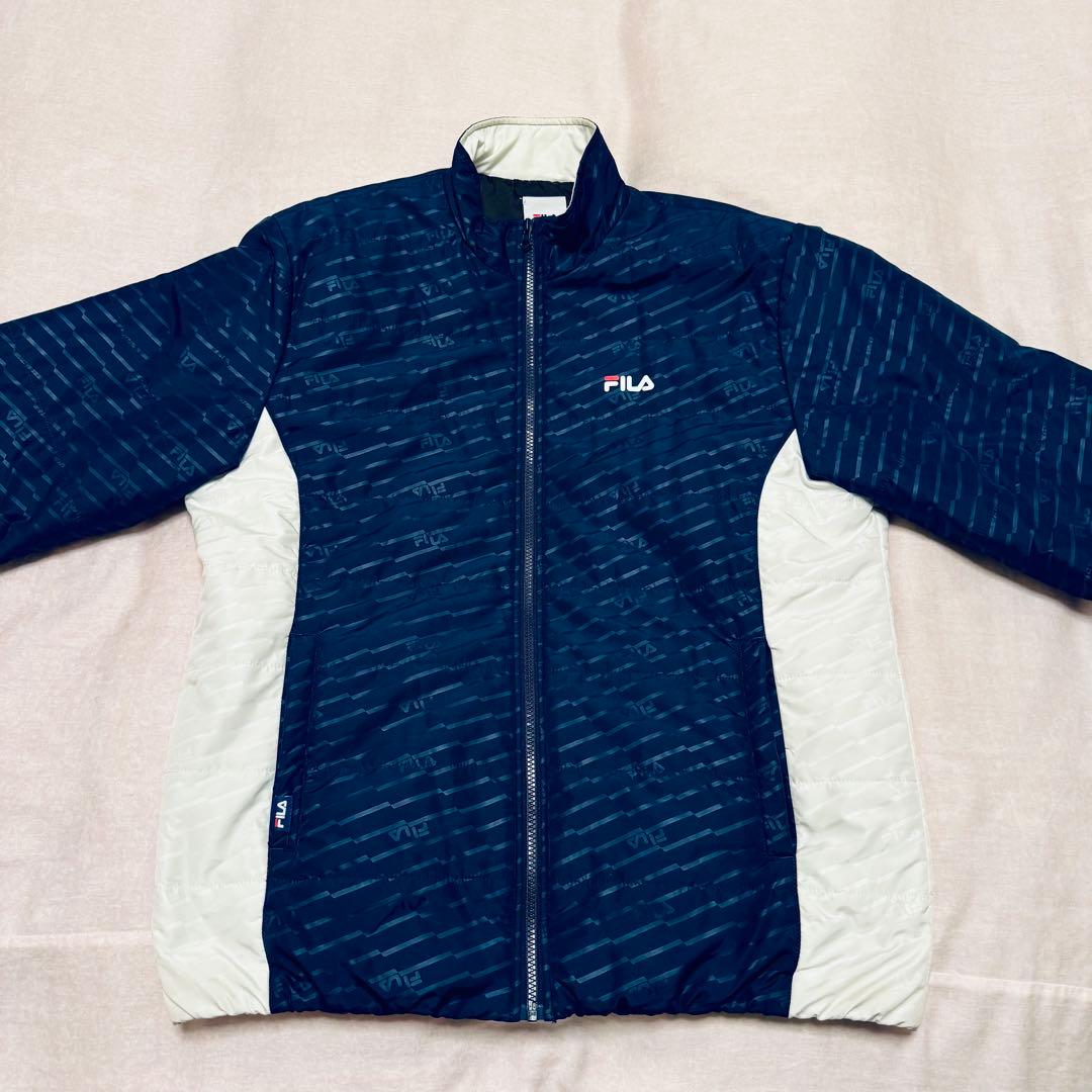 【極暖/美品】FILA GOLF 中綿セットアップ 上下 LL ネイビー