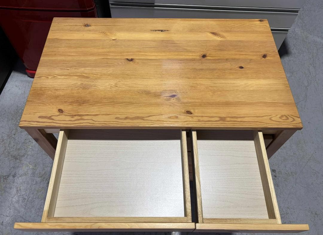 MUJI 無印良品 パイン材 デスク＆キャビネットセット、USED/キレイ