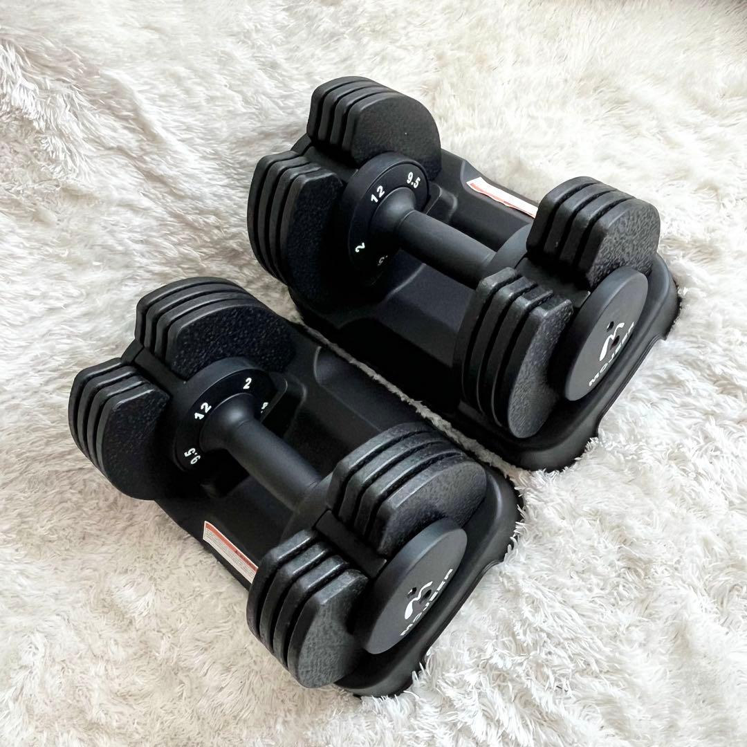 ✨良品✨MOJEER ダンベル　可変式アジャスタブルダンベル　2-12㎏×2個