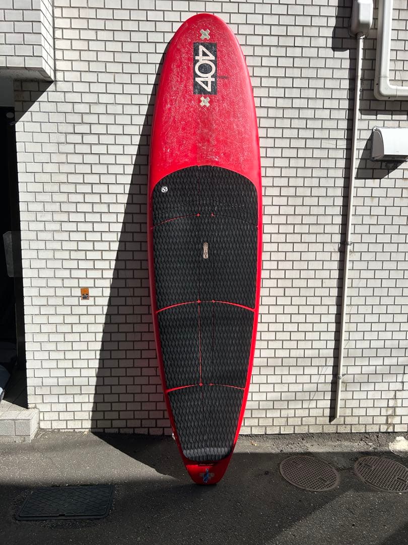 404 EMPIRE SUPサーフボード 9'0\" 赤色 フィン、パドル付き