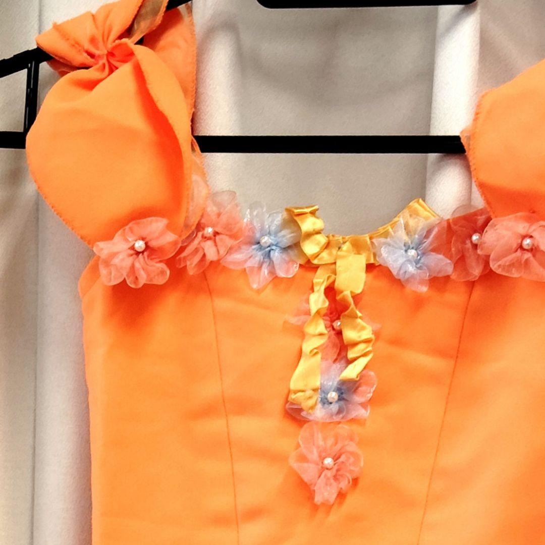 バレエ　オレンジ ミニスカート　ワンピース　花付き5着　花なし２着　帽子付