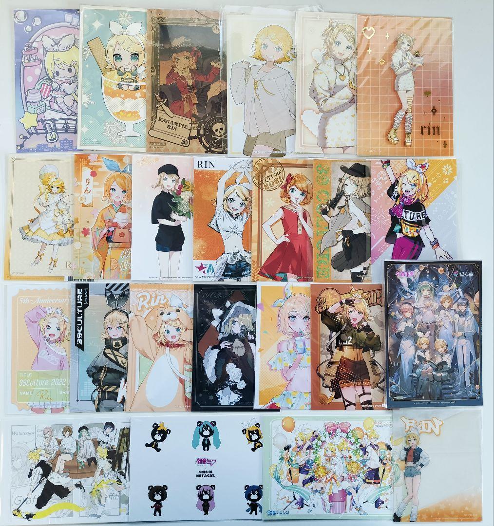 鏡音リン　缶バッジ　アクリルスタンド　カード　チェキ　タペストリー　特典　色紙