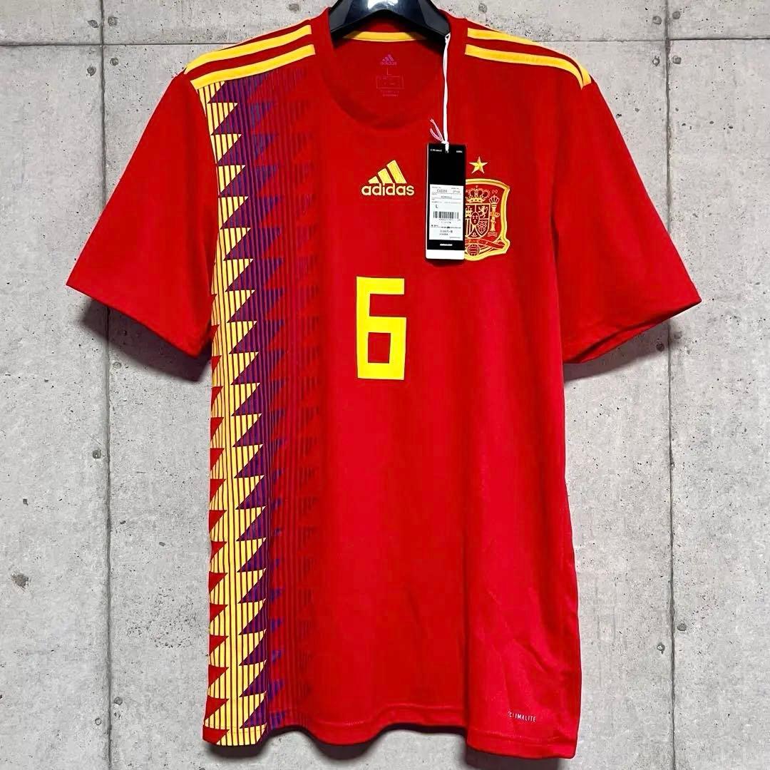 【新品/タグ付き】2018ロシアW杯 スペイン代表 ♯6 イニエスタ【Lサイズ】